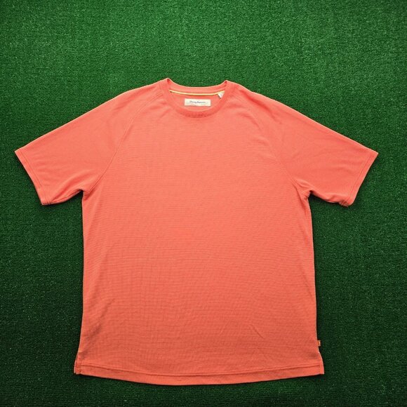 Tommy Bahama Tshirt Men‎ XL Orange Short Sleeve Summer Casual Preppy Textured - Picture 1 of 7